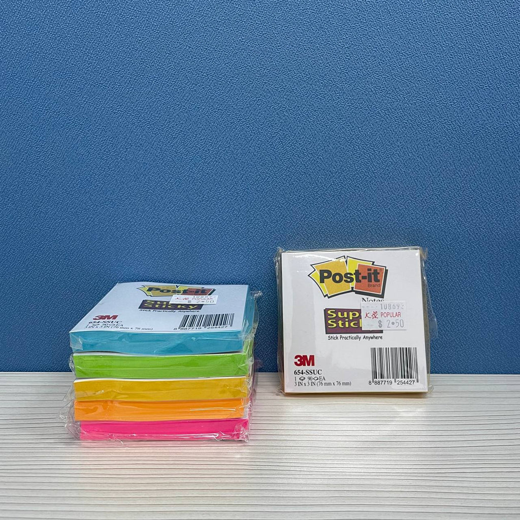 Post-it Super Sticky Notes 654-5SSMIA 3 in x 3 in Miami Collection 5  Pads/Pack