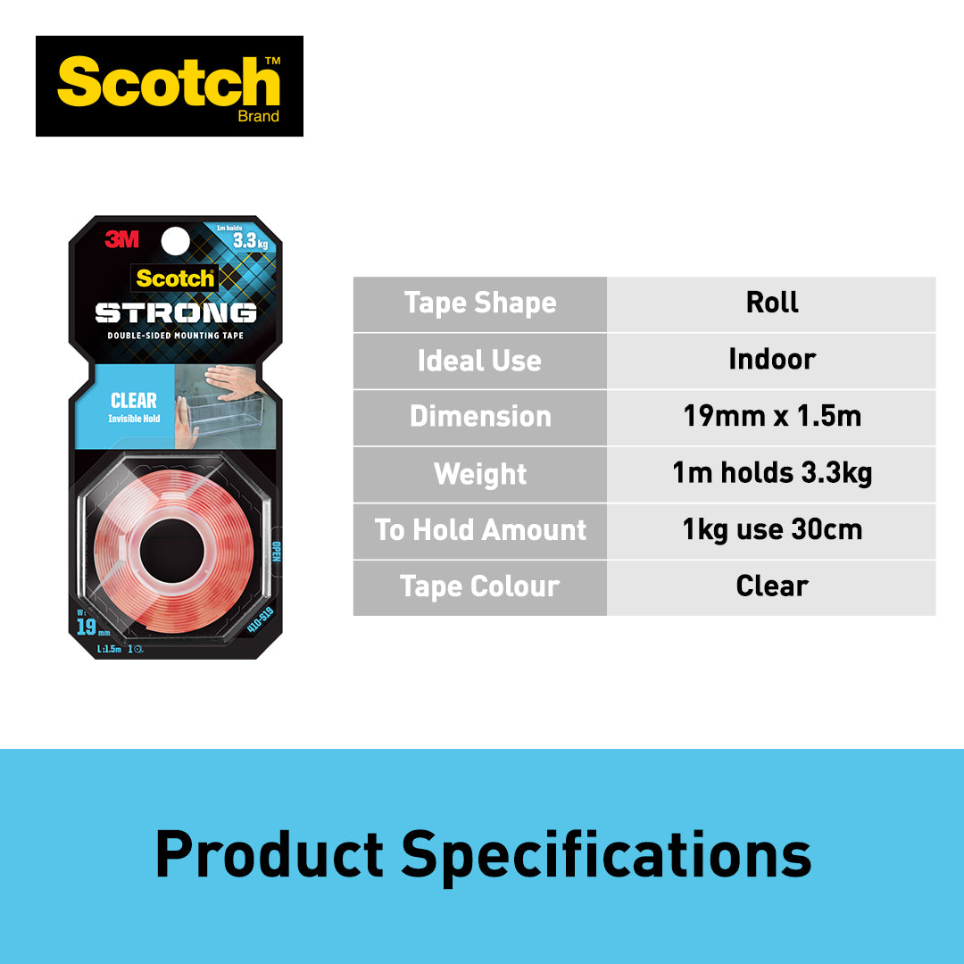 3M™ Scotch® Doublesided Mounting Tape CAT 110-3B, 12mm x 3m