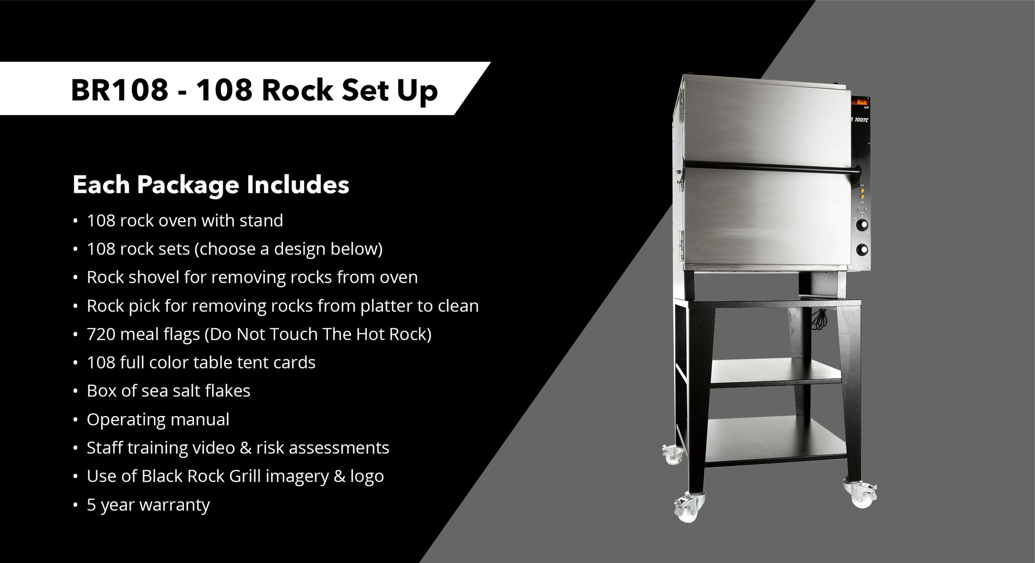 Winter Deal-Black Rock Grill Steak Stone Oven ROXY45 Set-Up Restaurant  Package