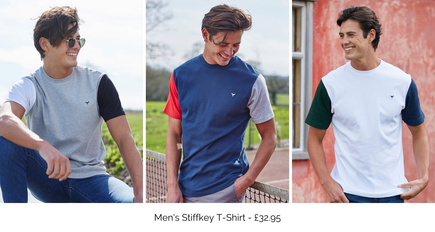 Men's Stiffkey T-Shirt available in grey, navy and white