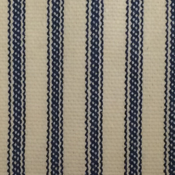 Navy Blue Ticking Stripe Fabric
