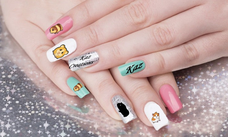 8. Easy Pig Nail Art Using Stickers - wide 5