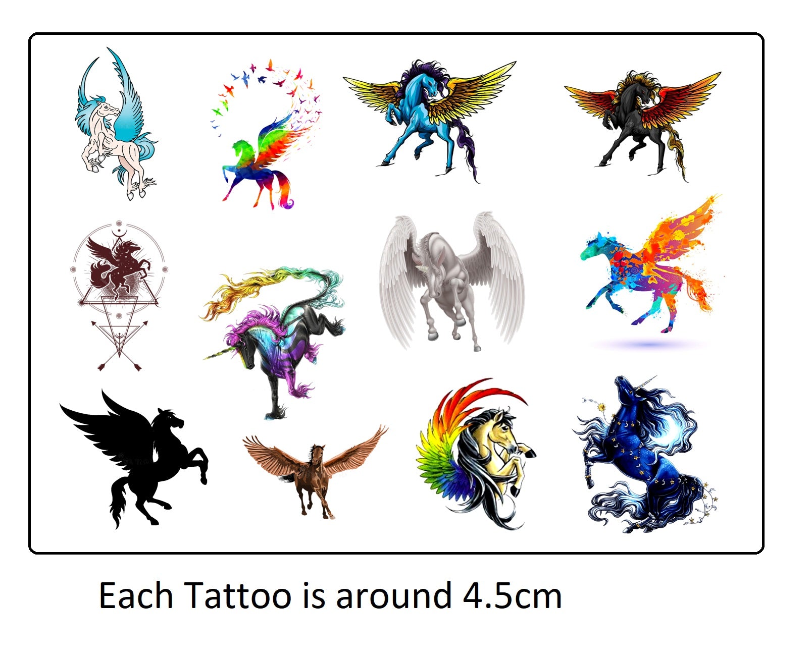 GGSELL King Horse Fake waterproof temporary tattoos mighty dragon sexy   Fatcatzcopycatz