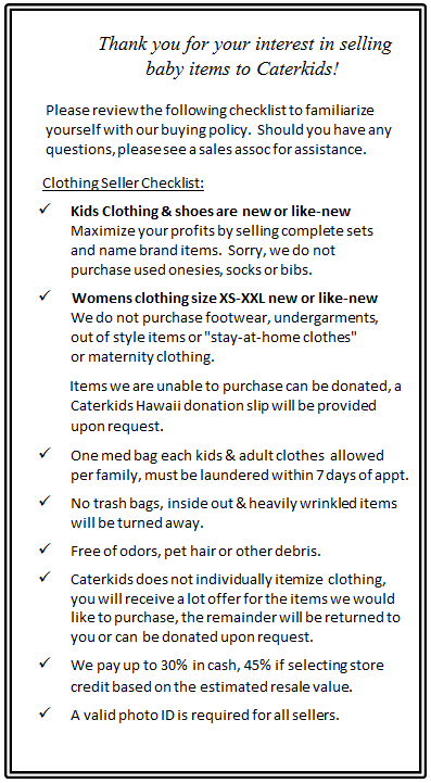 Clothing Checklist