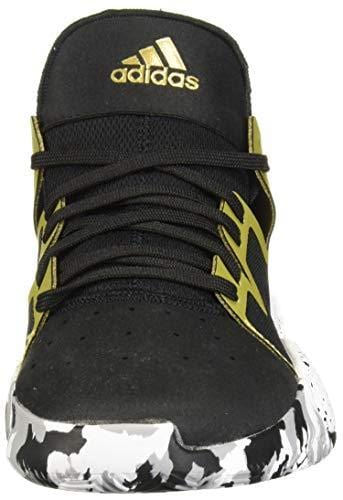 adidas Pro Vision Basketball Shoe, Black/White/Gold Metallic, 7 – Ultra Pickleball