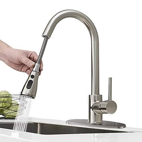 Hoimpro Commercial High Arc Single Handle Kitchen Sink Faucet With