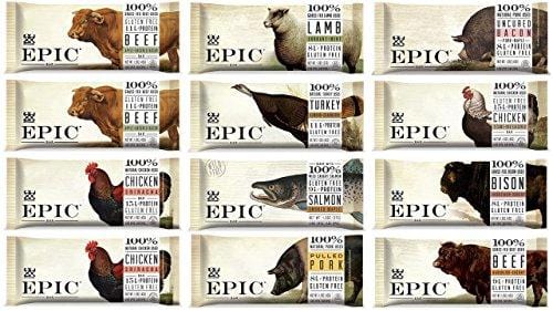 Epic Bars Variety 12 Pack - 100% Animal-Based Whole Protein, Best