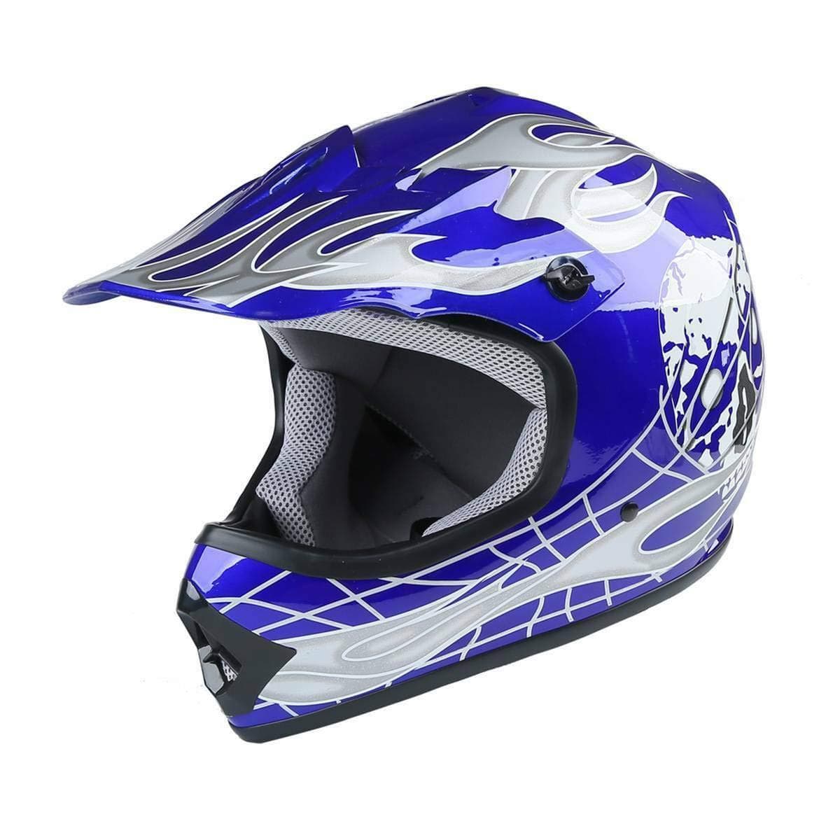 tcmt dot helmet for kids & youth skull with goggles & gloves for atv mx motocross offroad street dirt bike
