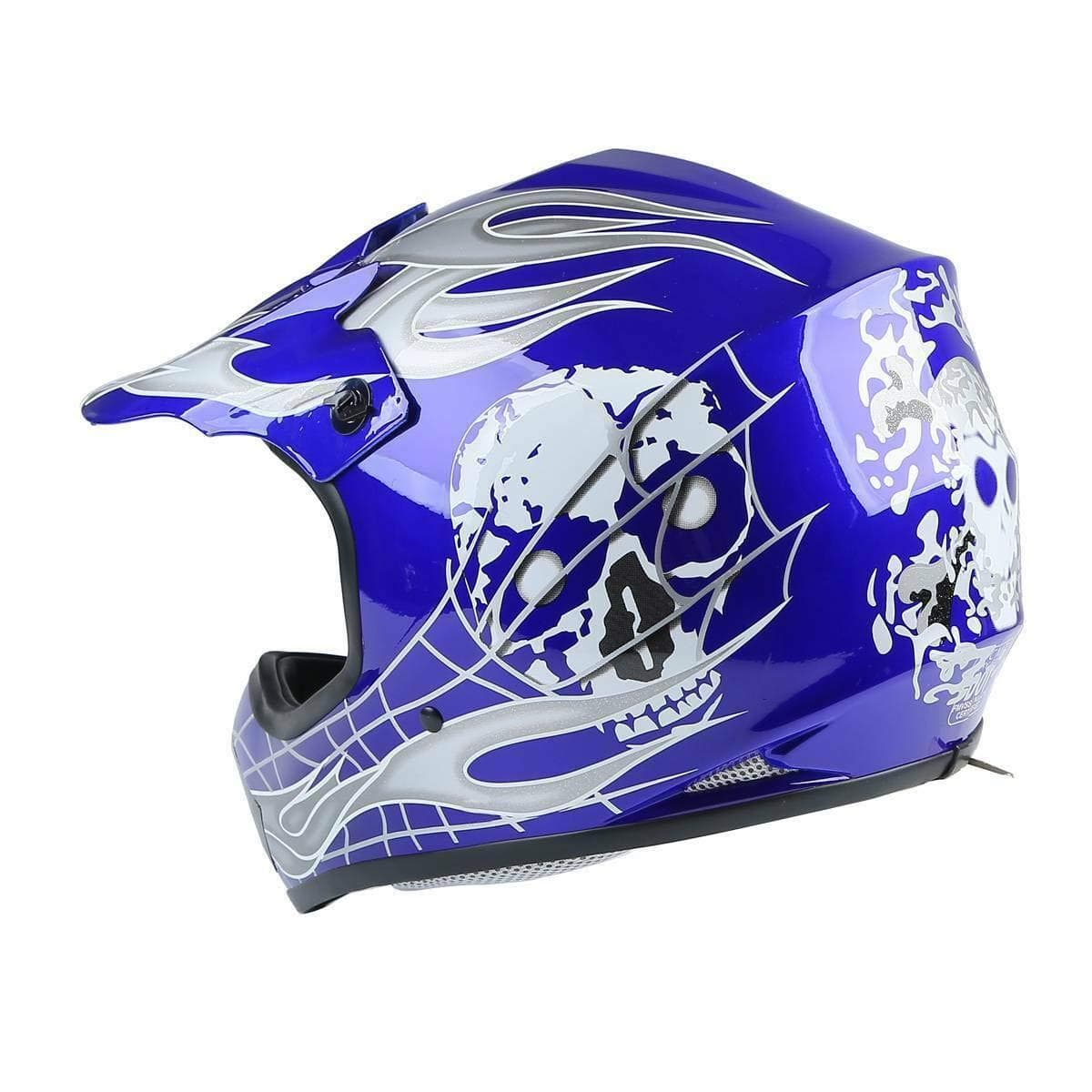 tcmt dot helmet for kids & youth skull with goggles & gloves for atv mx motocross offroad street dirt bike