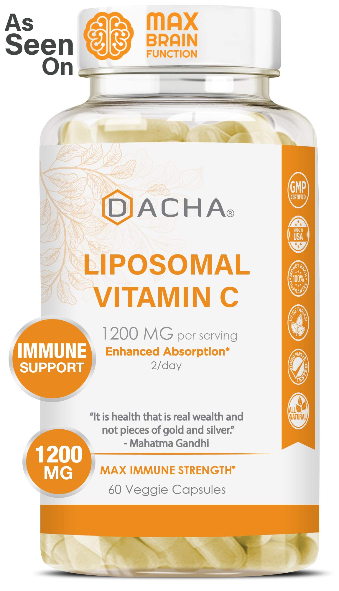 Dacha Nutrition Natural Liposomal Vitamin C Buffered 10mg Collagen Ultra Pickleball