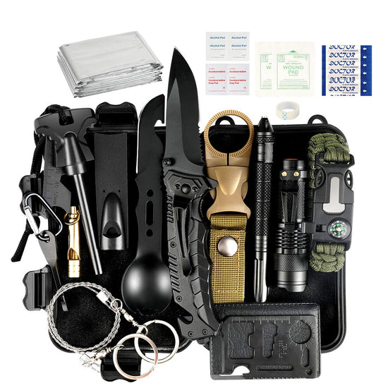 Puhibuox Emergency Survival Kit, 35 in 1 Survival Gear Kit Gift for Men  Him, Tactical Defense Equitment Tool for Camping, Hiking, Hunting,  Adventure Accessories - Ultra Pickleball