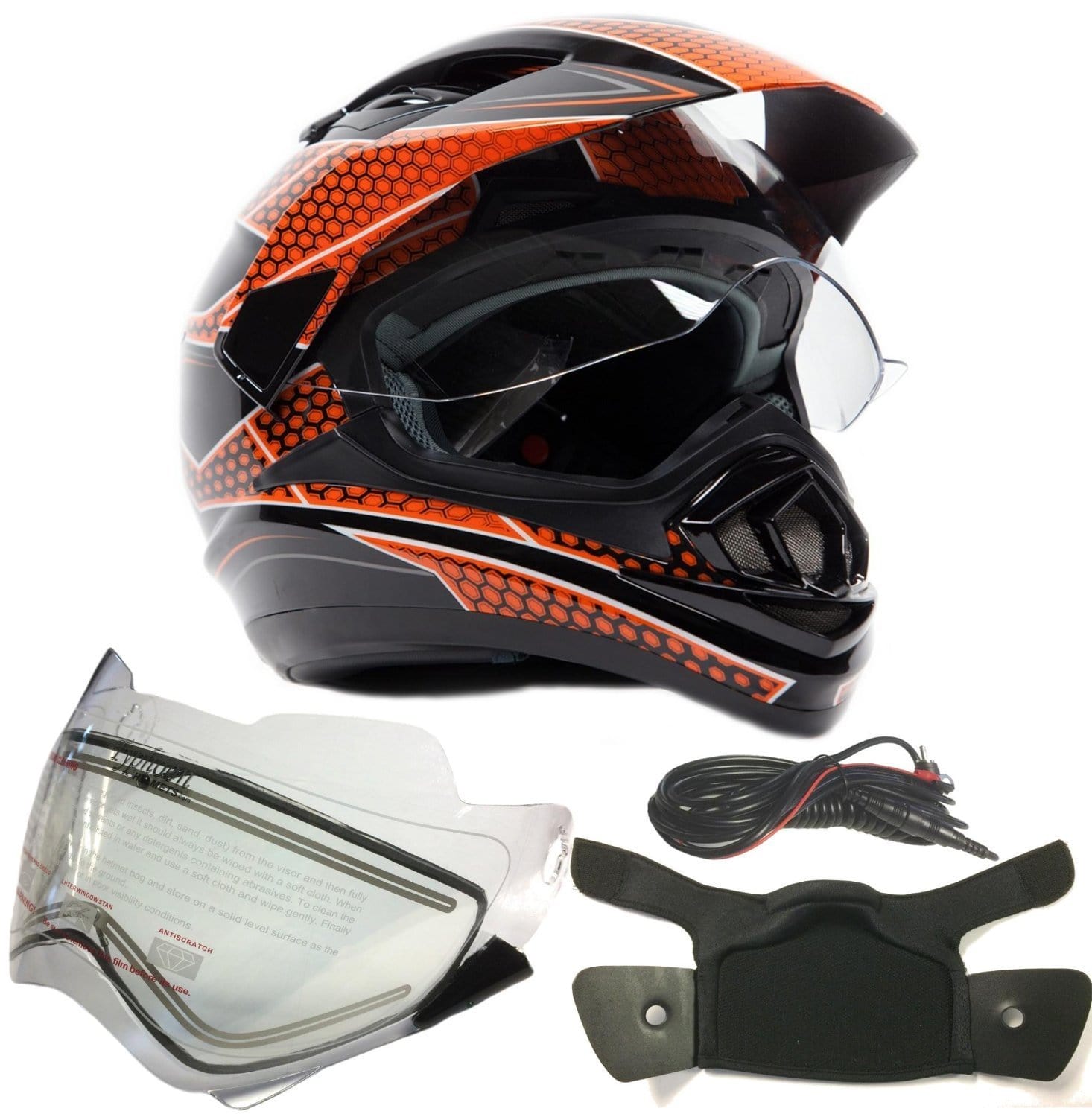 typhoon snowmobile helmet heated shield