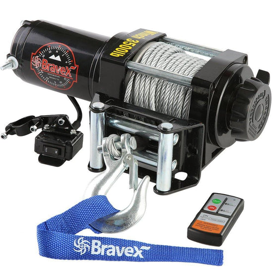 DRAGON WINCH - Treuil électrique portable 12V 3500 lbs (1587 kg) avec 10m  de câble en acier pour charrues, quads, ATVs, UTVs, bateaux avec  télécommande à câble + accessoires pour treuil 