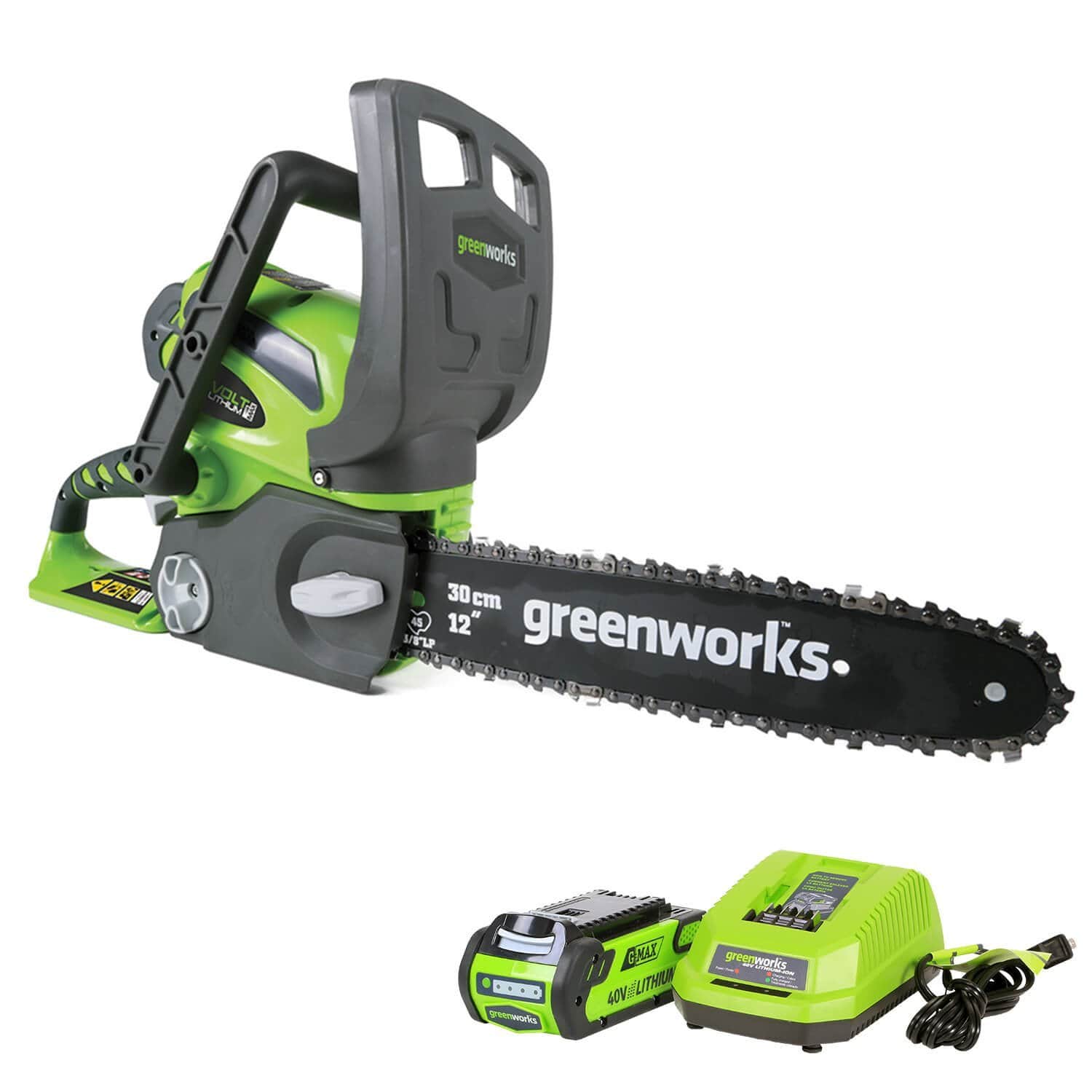Photo 1 of Greenworks 12-Inch 40V Cordless Chainsaw, 2.0 AH Battery Included 20262
