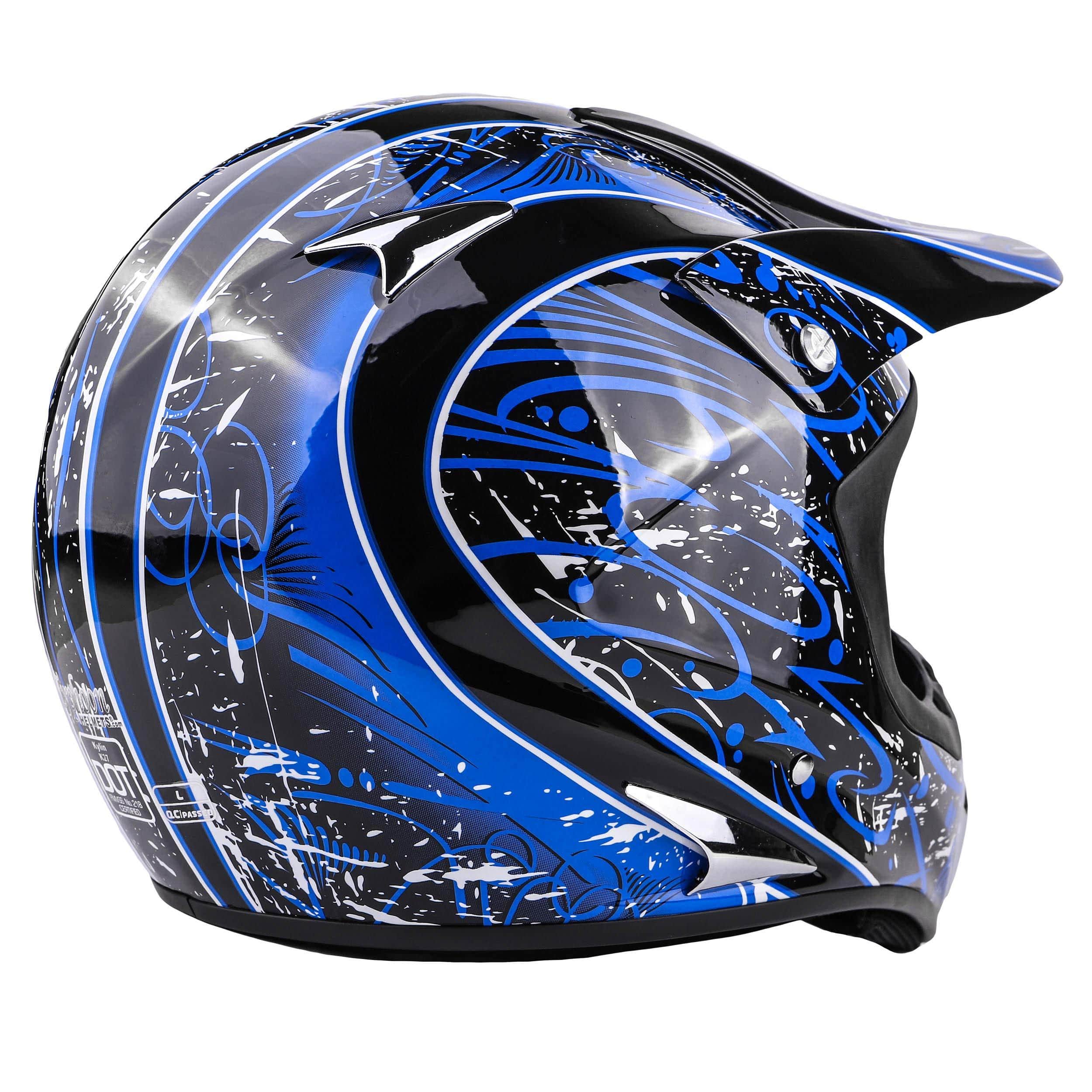 Typhoon Adult Dirt Bike Helmet ATV Off Road ORV Motocross Helmet DOT M