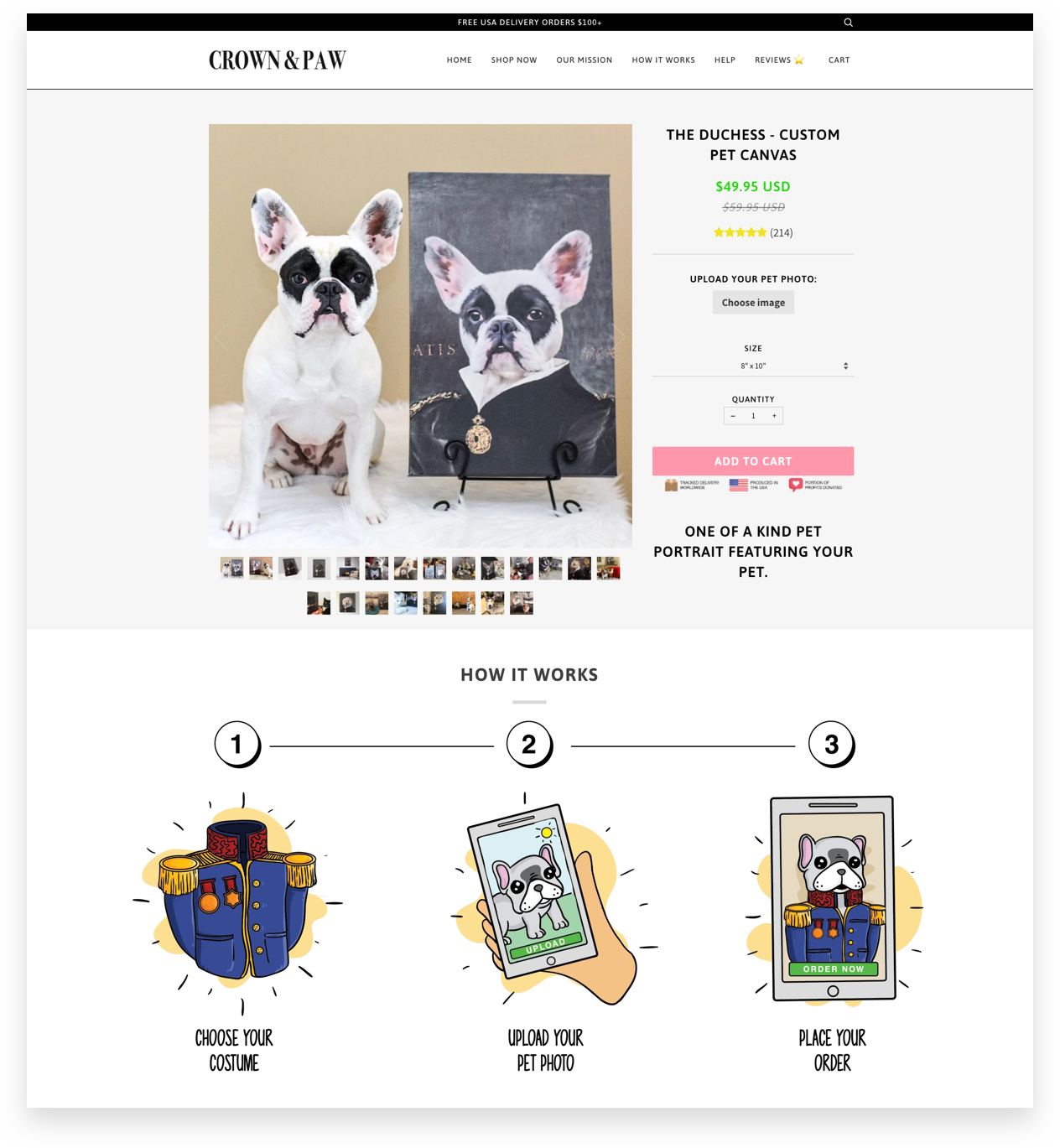 Crown & Paw Ecommerce Pet Product Page Example