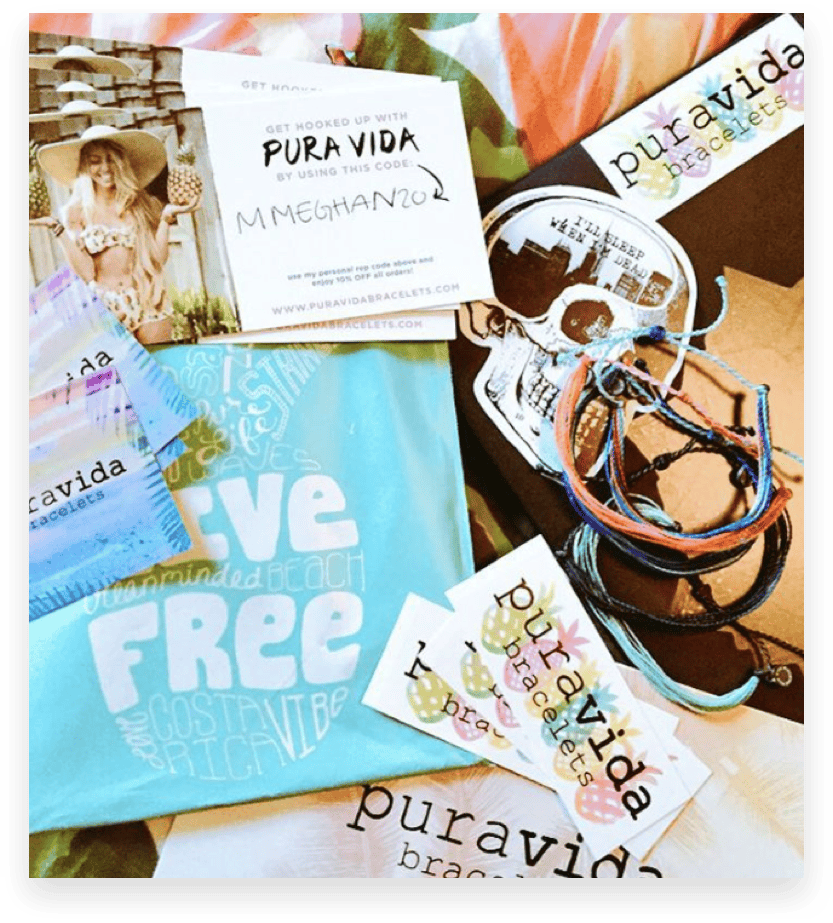 Pura Vida influencer marketing swag box