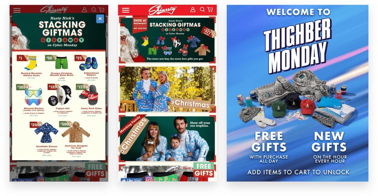 Examples of ecommerce holiday campaign strategy: rapidly release new gifts