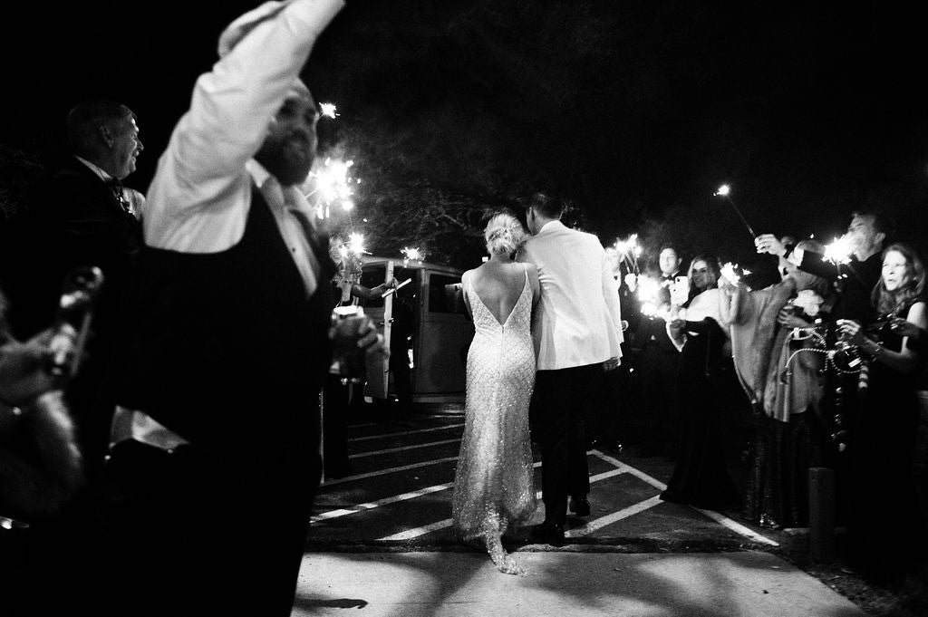 Caroline Looke and Andrew Benak's wedding at Houston Oaks Country Club. Custom gown by David Peck