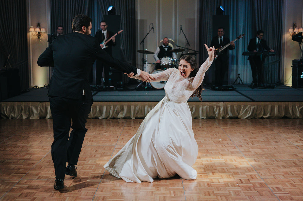 Wedding first Dance: Kasey French Raley gets married in a custom David Peck gown at The Houstonian Club in Houston, TX