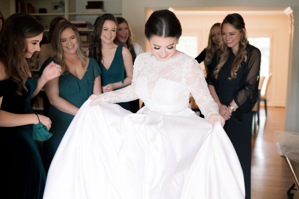 Kasey French Raley gets married in a custom David Peck gown at The Houstonian Club in Houston, TX