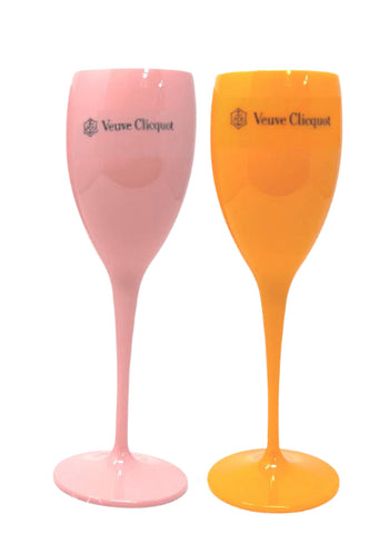 Pink and Orange Stemmed Plastic Champagne Cup