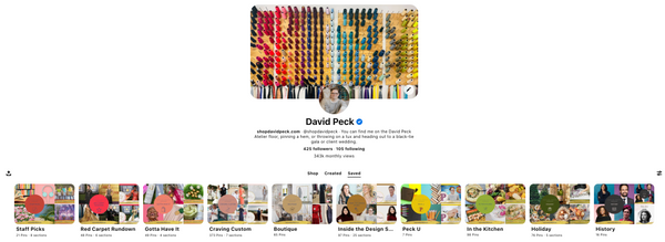 David Peck Pinterest account @shopdavidpeck