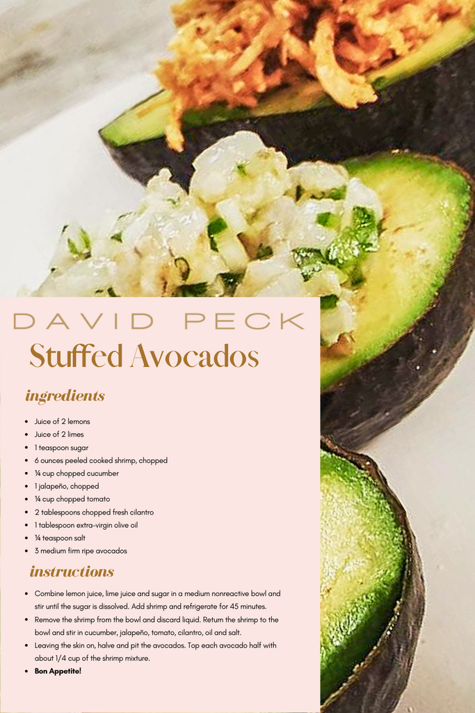 Stuffed avocado printable recipe card