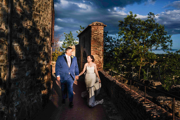 Tuscany Destination Wedding Custom Bridal Gown by David Peck