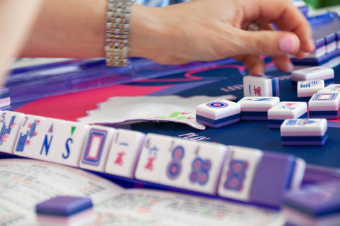 pink and purple mahjong tiles