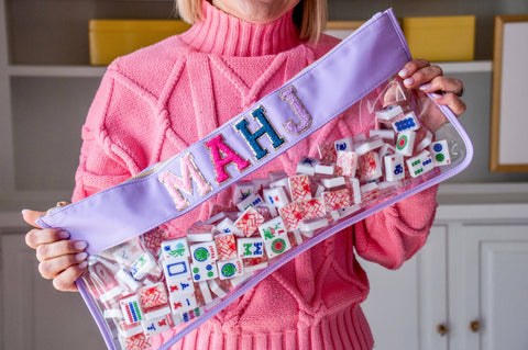 Mahjong bag in colorful letters