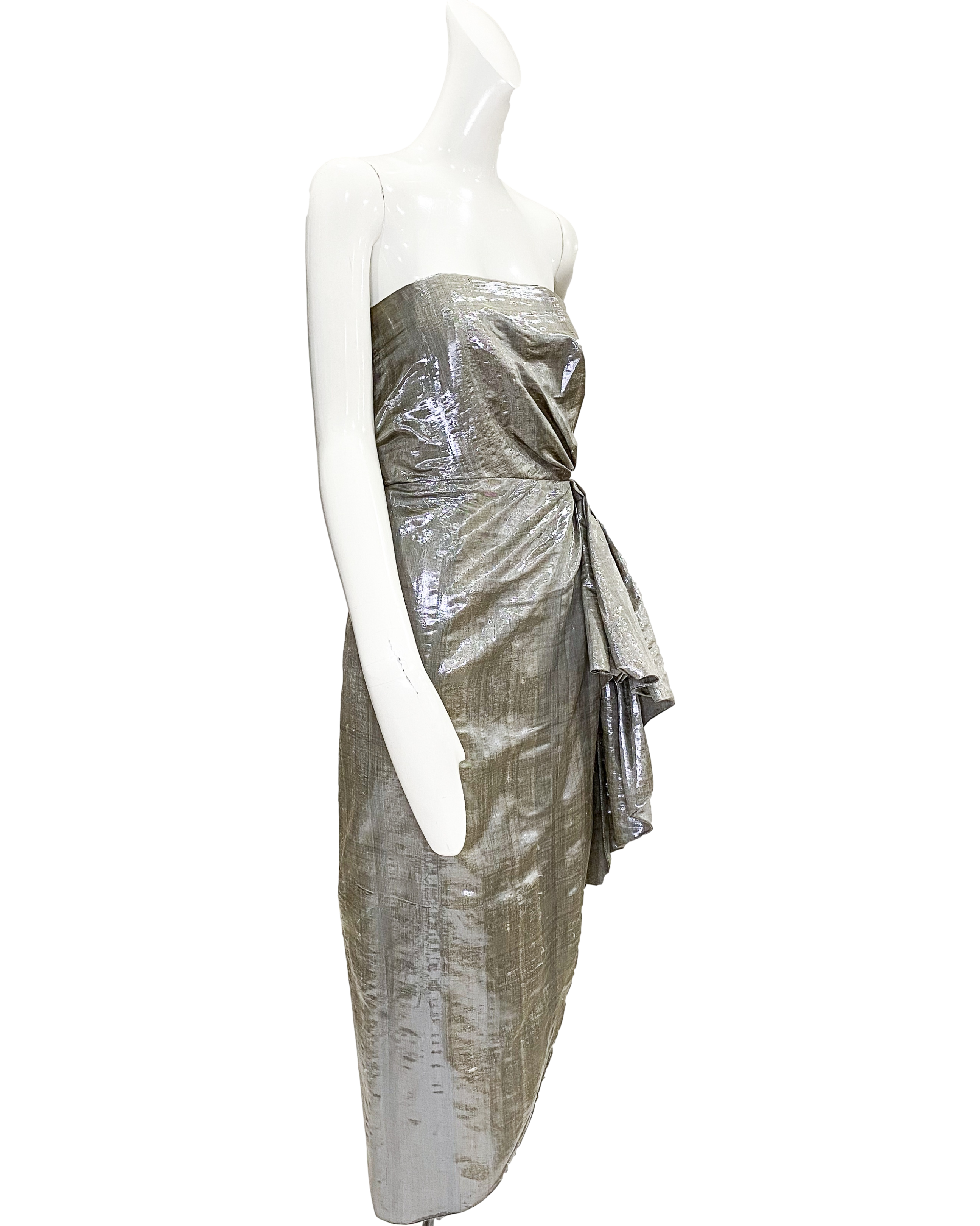 Cannes Dress | Metallic Taffeta Lam