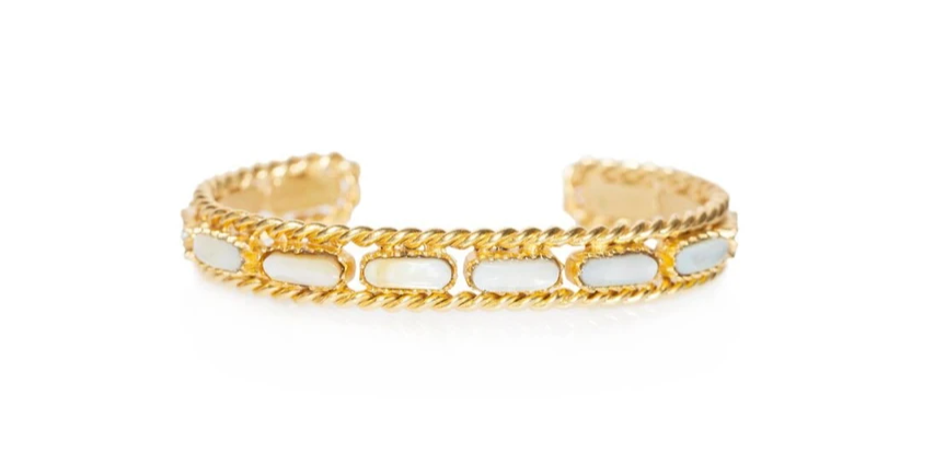 Cable Bangle Pearl | Christina Greene