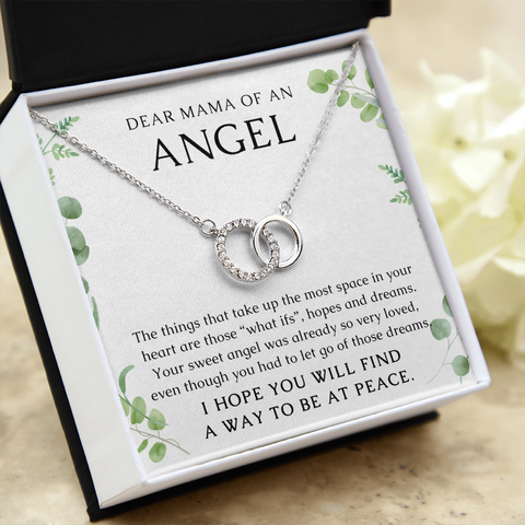 Miscarriage Loss of Baby Condolences Joined Circles CZ Pendant Necklace