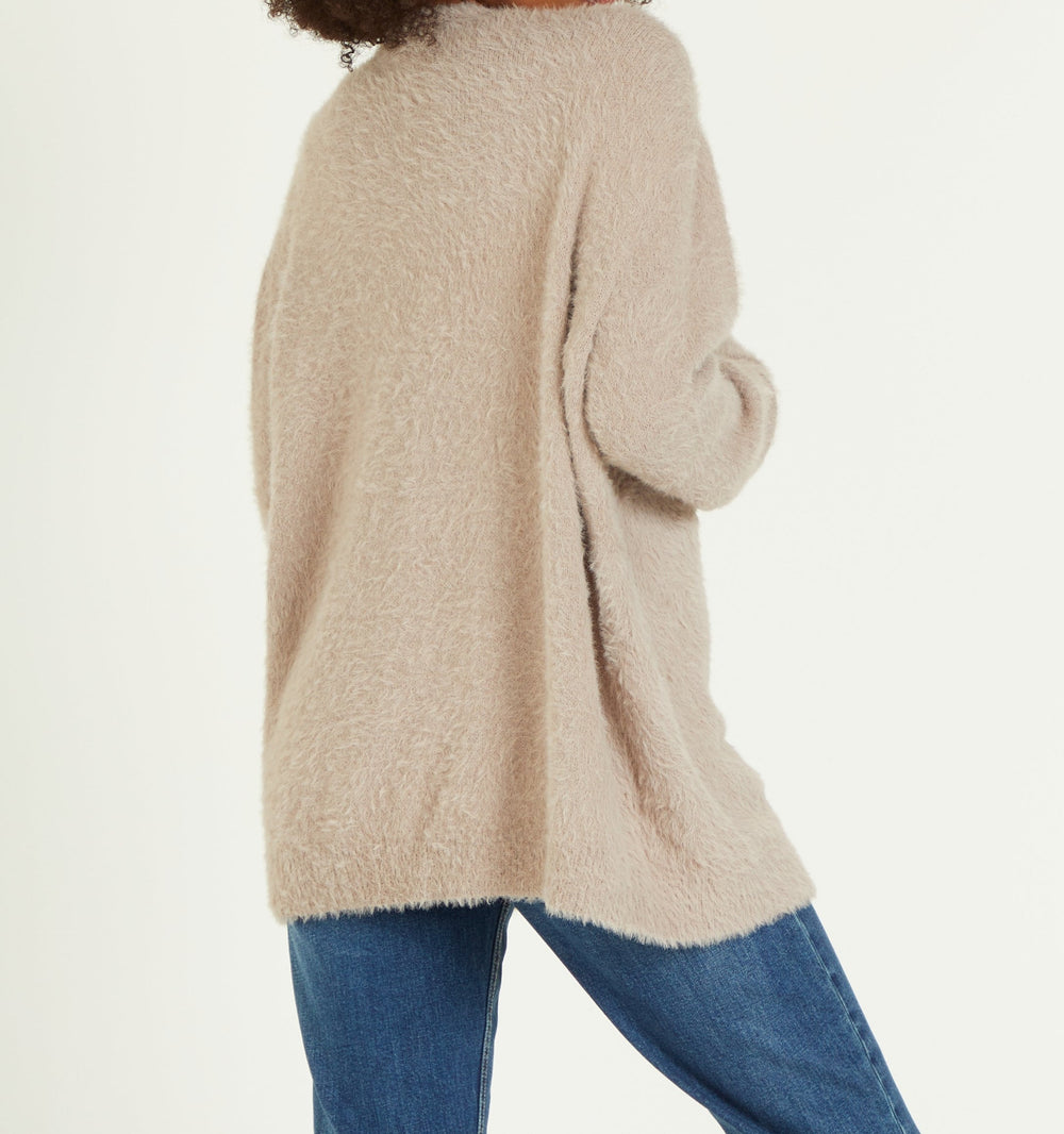 SASHA LONG SLEEVE CARDIGAN SWEATER OATMEAL