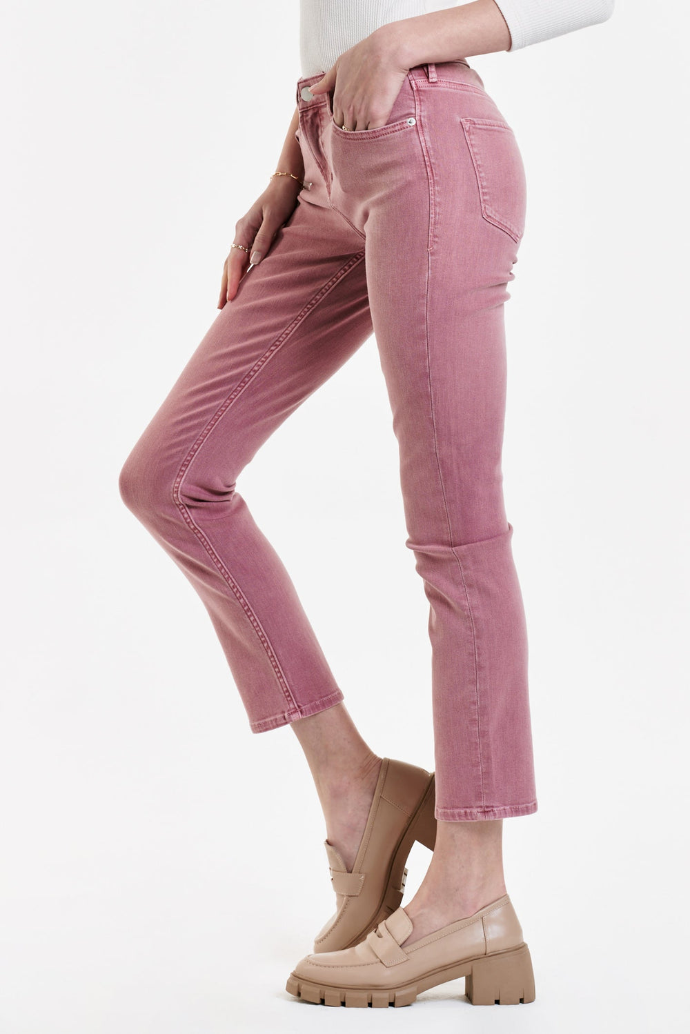 JEANNE SUPER HIGH RISE CROPPED FLARE CORDUROY PANTS CINNAMON