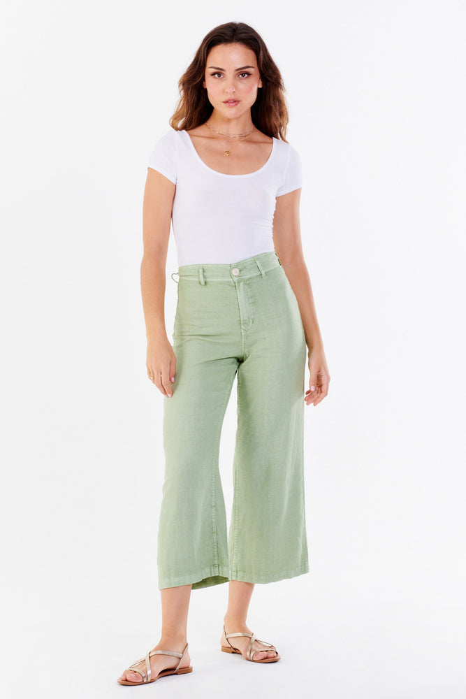 JEANNE SUPER HIGH RISE CROPPED FLARE CORDUROY PANTS SUNSET GOLD