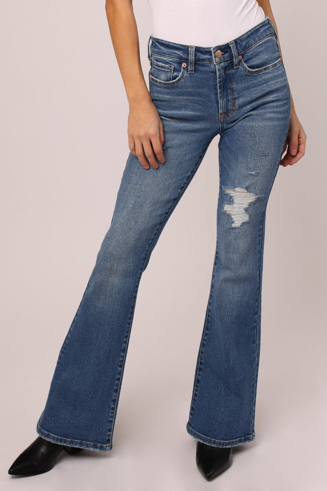 Buy Ava Mid Rise Wide Leg Pull-On Jeans for USD 78.00