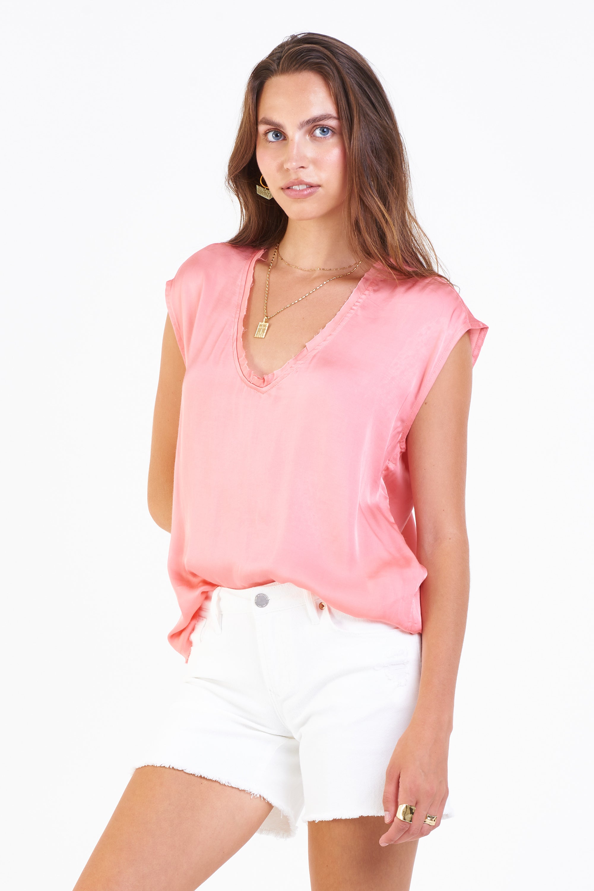 YANIS SILKY TOP SHELL PINK | DEAR JOHN DENIM