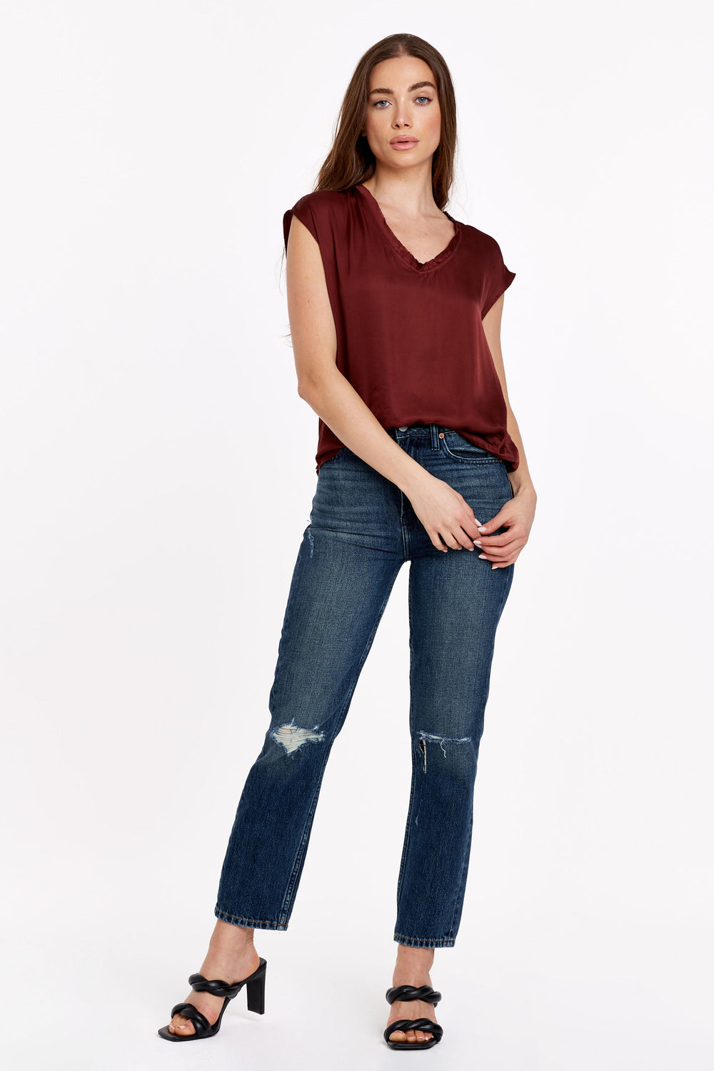 HOLLY SUPER HIGH RISE CUFFED STRAIGHT JEANS JUSTICE