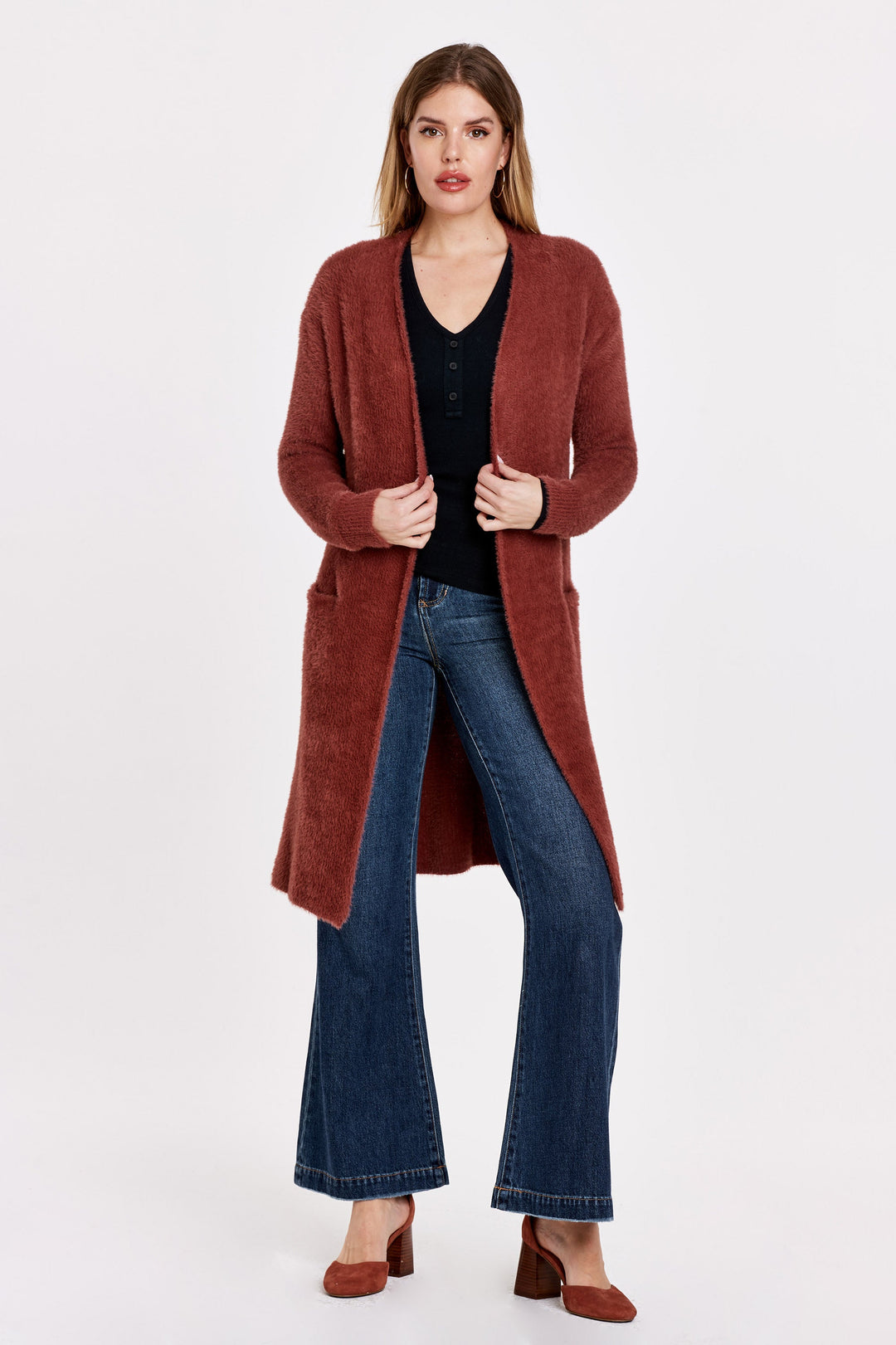 SASHA LONG SLEEVE CARDIGAN SWEATER OATMEAL