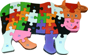 Wooden Blocks Cow Puzzle