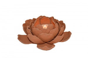 Terracotta Lotus Candle Holder