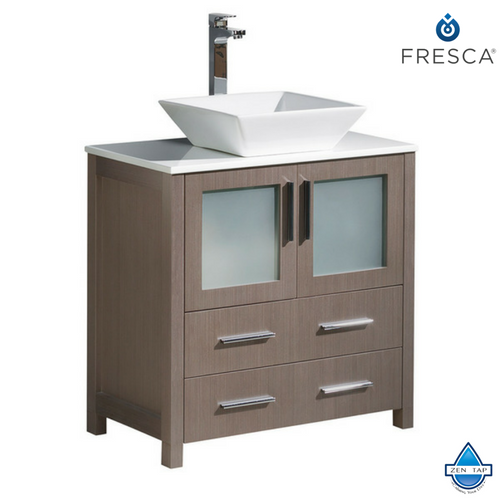 Fresca Torino 30" Espresso Modern Bathroom Cabinet w/ Top & Sink