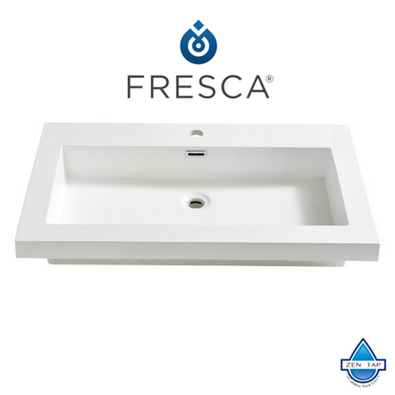 Fresca Medio 32 White Integrated Sink Countertop Zen Tap Sinks