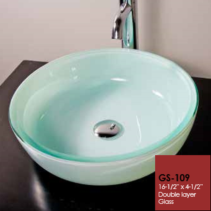 Cantrio Koncepts Gs 109 Crystal Tempered Glass Double Layered Vessel Sink