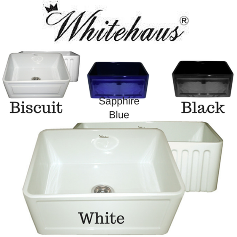 Whitehaus Whflcon3018 Concave Or Fluted Reversible Fireclay Farm Apron Sink