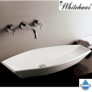 Whitehaus Whkn1086 White Ceramic Oval Above Mount Bathroom Sink Basin