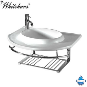 Whitehaus Whkn1124 Ceramic Round Bath Basin With Integrated Towel Bar