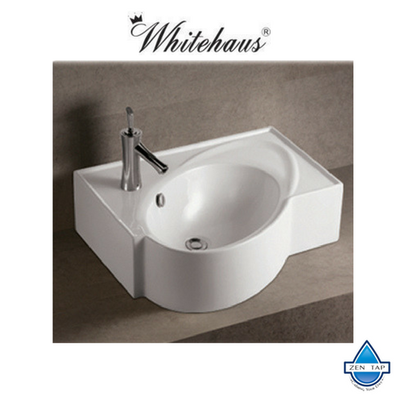 Whitehaus Whkn1129 Modern White Ceramic Rectangular Bathroom Sink Basin